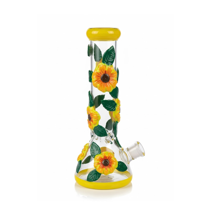 Beaker Glass Bong 3D-Wrap Sunflower 33cm x 1