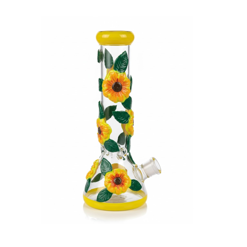 Beaker Glass Bong 3D-Wrap Sunflower 33cm x 1