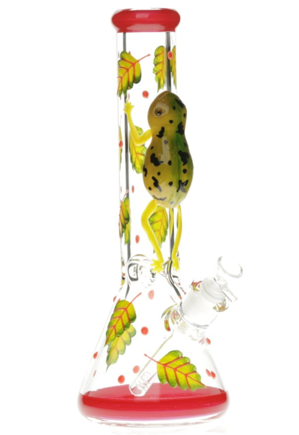Beaker Glass Bong 3D-Wrap Frog 33cm x 1