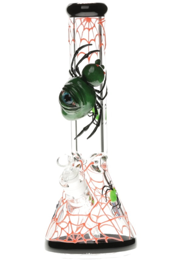 Beaker Glass Bong 3D-Wrap Spider 33cm x 1