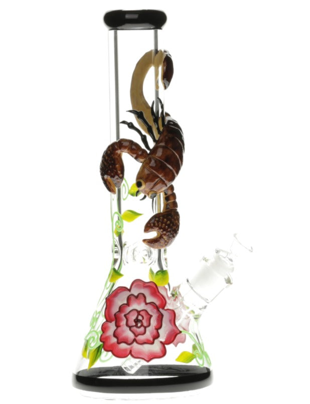 Beaker Glass Bong 3D-Wrap Scorpion 33cm x 1