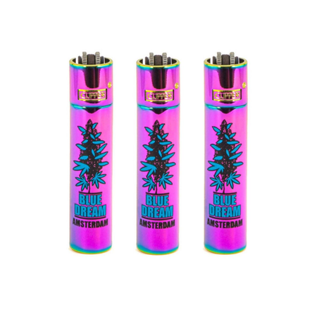 Clipper Metal Lighter Icy Blue Dream + Case - 12 Pack
