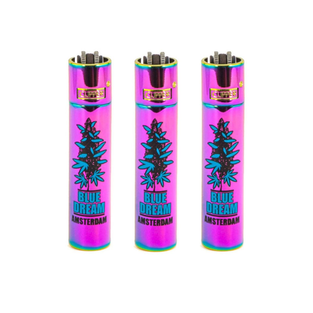 Clipper Metal Lighter Icy Blue Dream + Case - 12 Pack