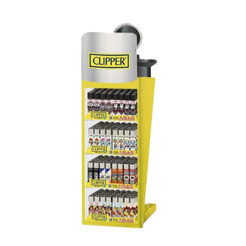 Clipper CP11RH Acyrlic Display Stand + 5 x Lighters 48 pack (assorted designs)