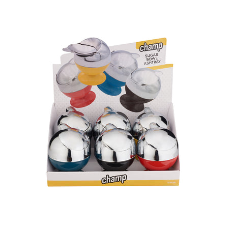Push-button ashtray - CH METAL SUGAR BOWL ASHTRAY x 6