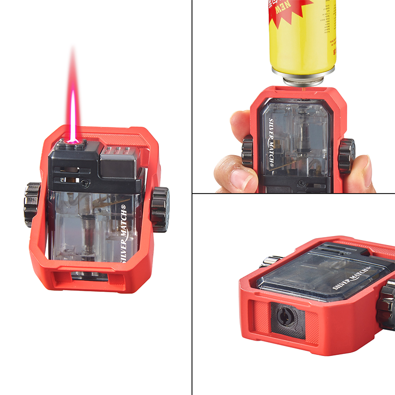 SILVER MATCH Spinner Windproof Lighter & Holder 40674377 4 Pack