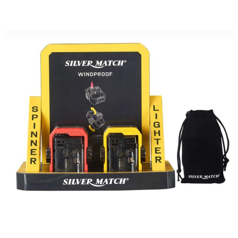 SILVER MATCH Spinner Windproof Lighter & Holder 40674377 4 Pack