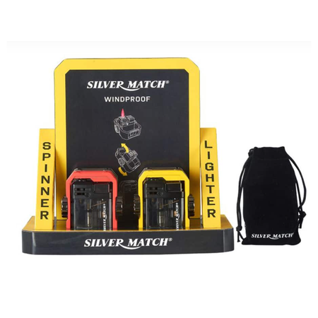 SILVER MATCH Spinner Windproof Lighter & Holder 40674377 4 Pack