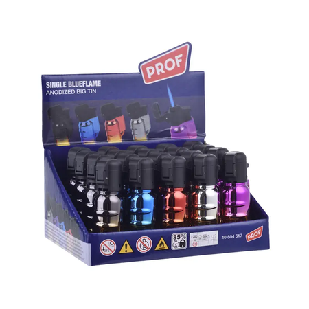 PROF ANODIZED BIG TIN BLUE FLAME Lighter Pack of 20 40804617