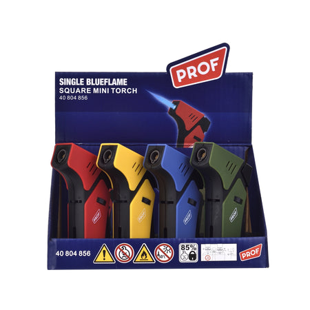 PROF Single Blueflame – Square Mini Torch (Display Pack) 12 pack