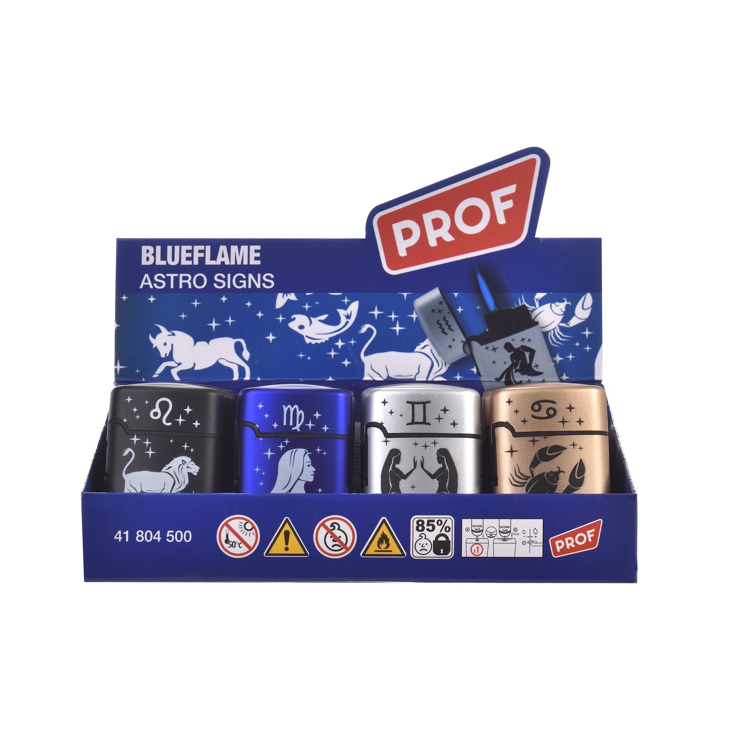 Prof Metallic Astro Jet Blue Flame Windproof Lighter x 20