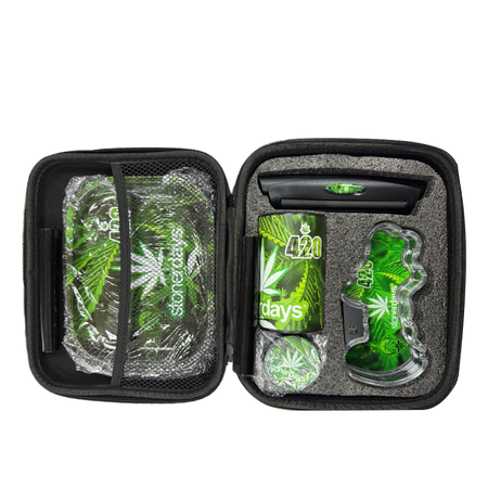 Zipper Set Smoking Set with Ashtray, Grinder, Tray and Containers Gift Set - Stonerdays 420