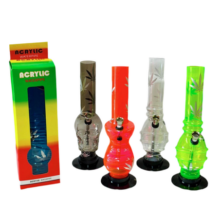 Acrylic Bong Waterpipe Small boxes 20cm Assorted Colours