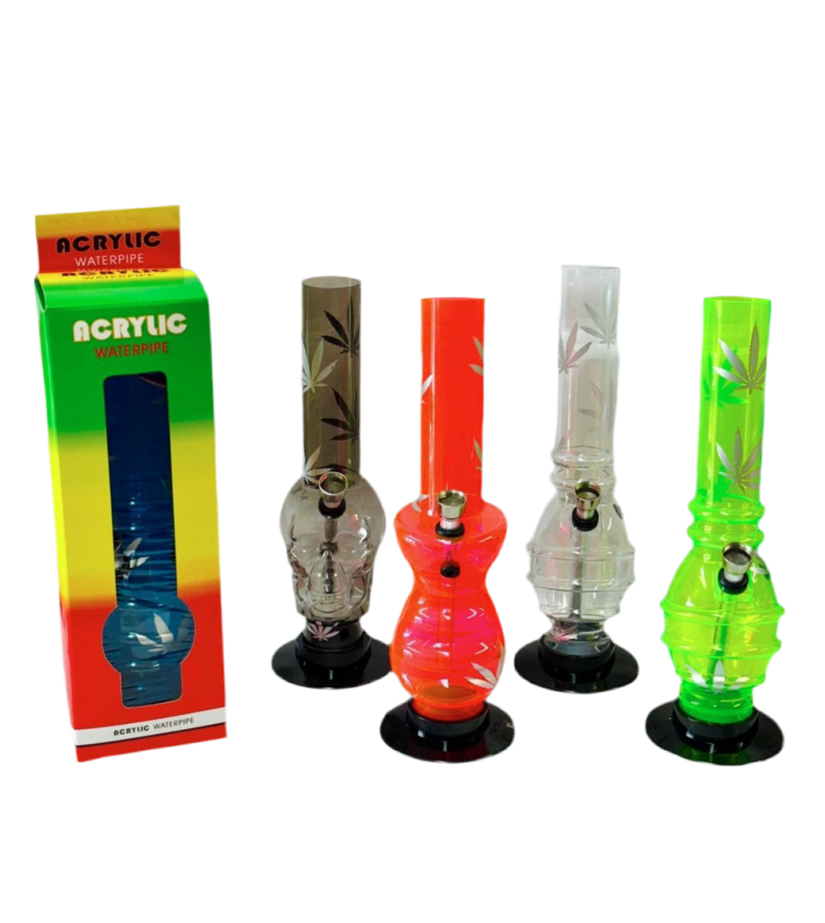 Acrylic Bong Waterpipe Small boxes 20cm Assorted Colours