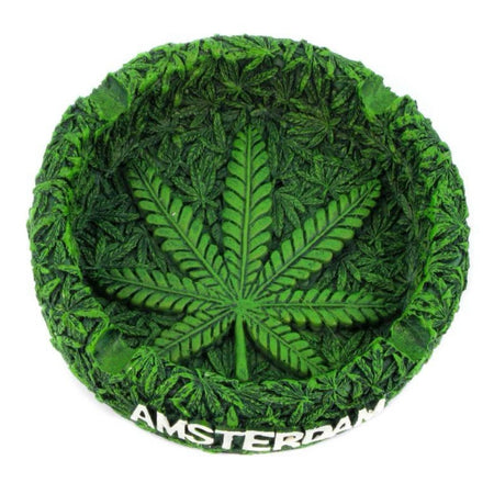 AMSTERDAM Resin Round Green Ashtray x 1