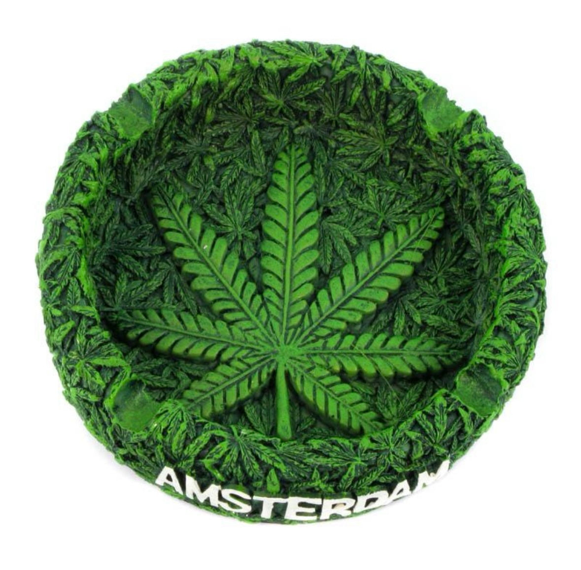 AMSTERDAM Resin Round Green Ashtray x 1