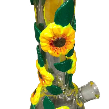 Beaker Glass Bong 3D-Wrap Sunflower 33cm x 1