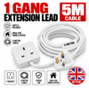 Extension Lead, 1 Gang, 5 Metre Extension Cable with UK 3 Pin Plug
