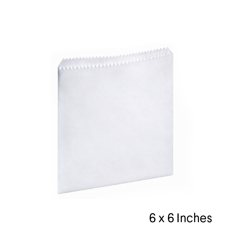 Sulphite Flat Paper Bags - Strung - 6" x 6" - Pack of 1000