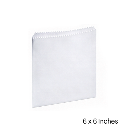 Sulphite Flat Paper Bags - Strung - 6" x 6" - Pack of 1000
