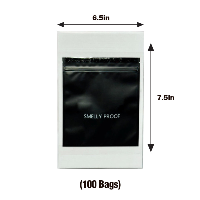 Matt Black Smell Proof Bag 6.5" x 7.5" 100 bags