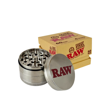RAW® Stainless Steel Shredder With Magnet and Sifter 60mm Grinder