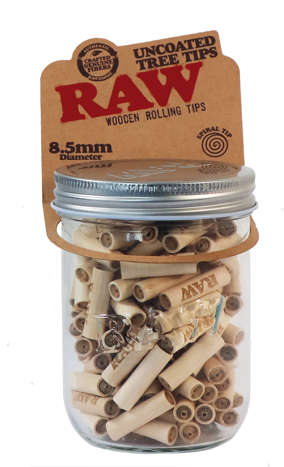 Raw Uncoated 8mm Tree Tips in Glass Jar x 1