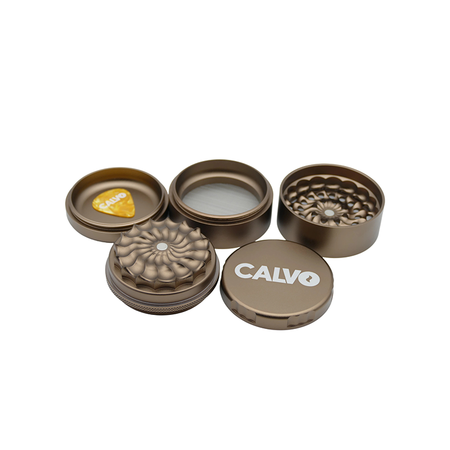 CALVO AURA PREMIUM NON TEETH Metal GRINDER BROWN - 63 MM MCNT-BR