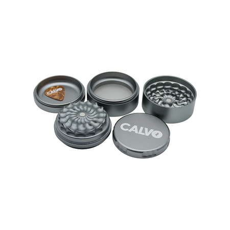 CALVO AURA PREMIUM NON TEETH Metal GRINDER SILVER - 63 MM MCNT-S