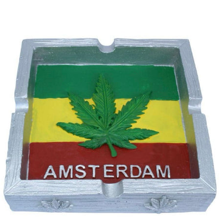 AMSTERDAM Resin Silver Square Ashtray x 1