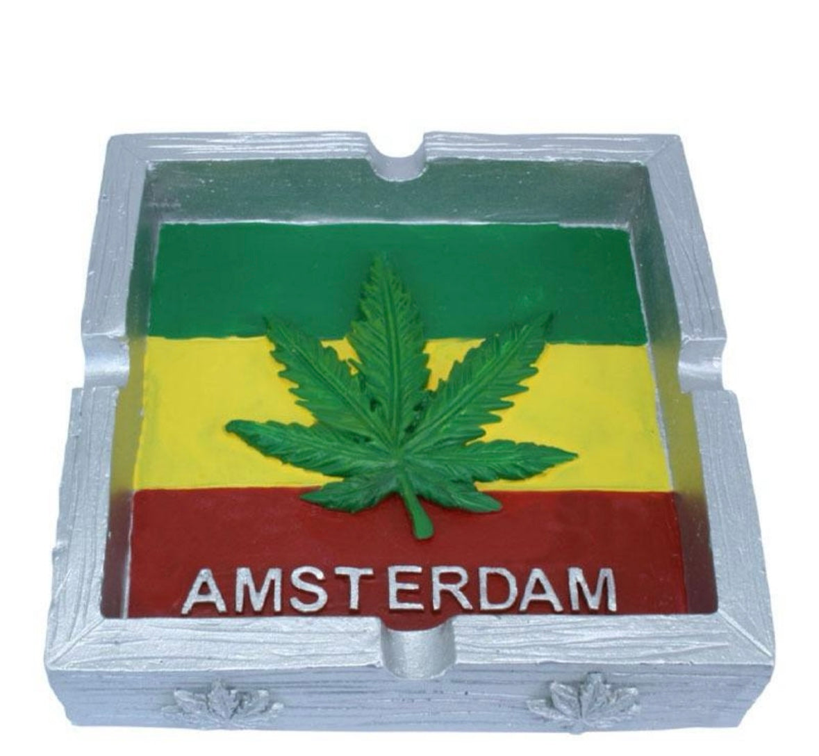 AMSTERDAM Resin Silver Square Ashtray x 1