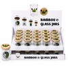 40mm Bamboo Lid Glass Storage Jars  Airtight Glass Herb Storage SS-0606 - 40 jars per Display