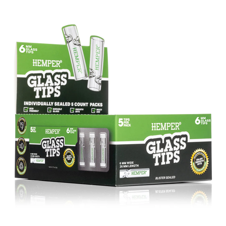 Hemper Glass Filter Tips 6mm 5 Pack - 10 packs per box (50 tips)