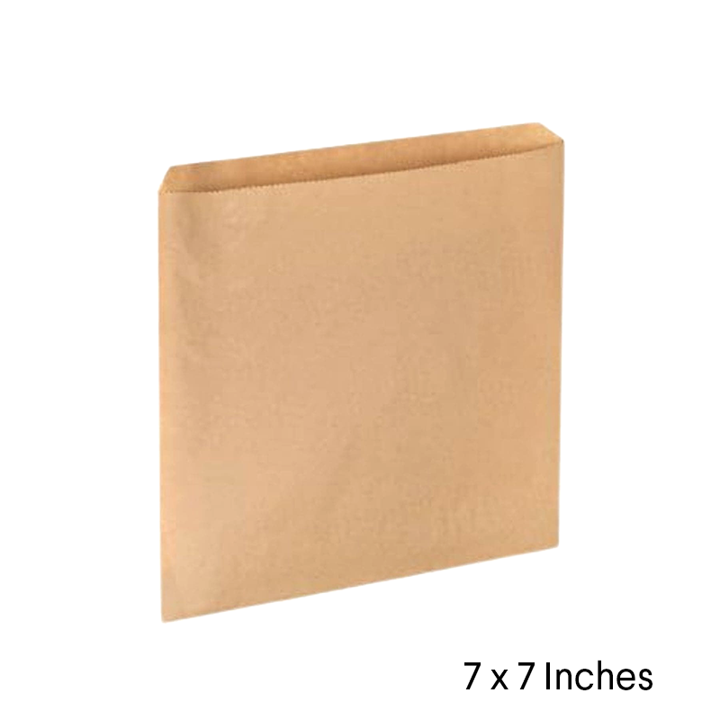 Kraft Brown Paper Bags - Strung - 7" x 7" - Pack of 1000