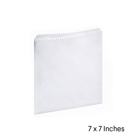 Sulphite Flat Paper Bags - Strung - 7" x 7" - Pack of 1000
