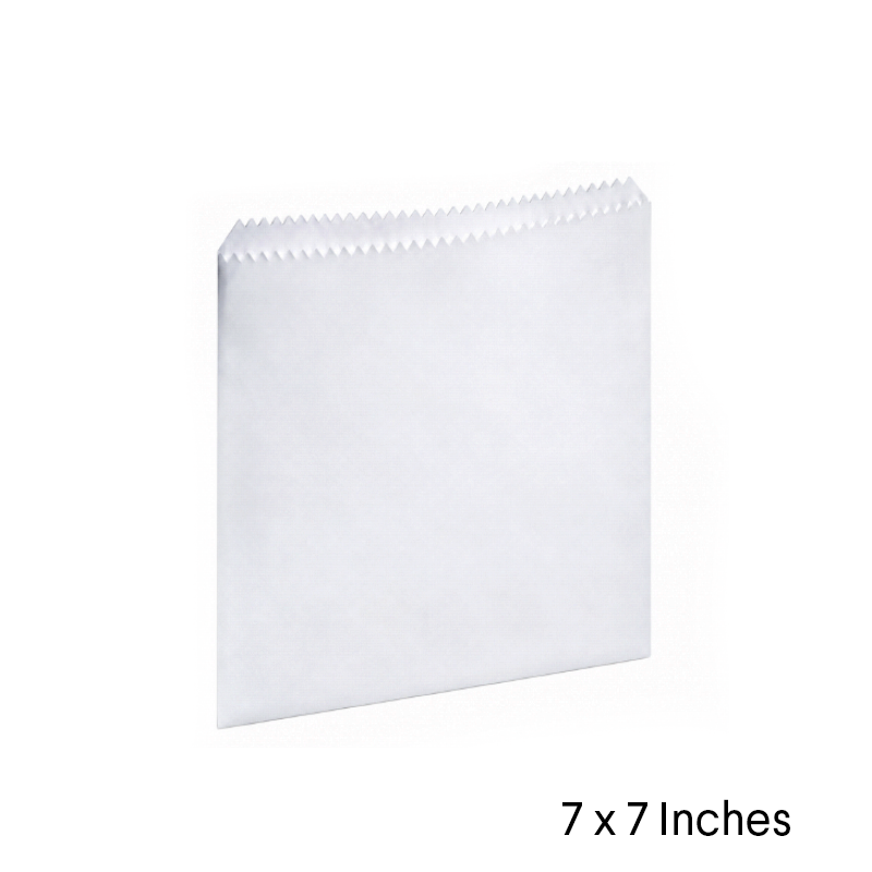 Sulphite Flat Paper Bags - Strung - 7" x 7" - Pack of 1000