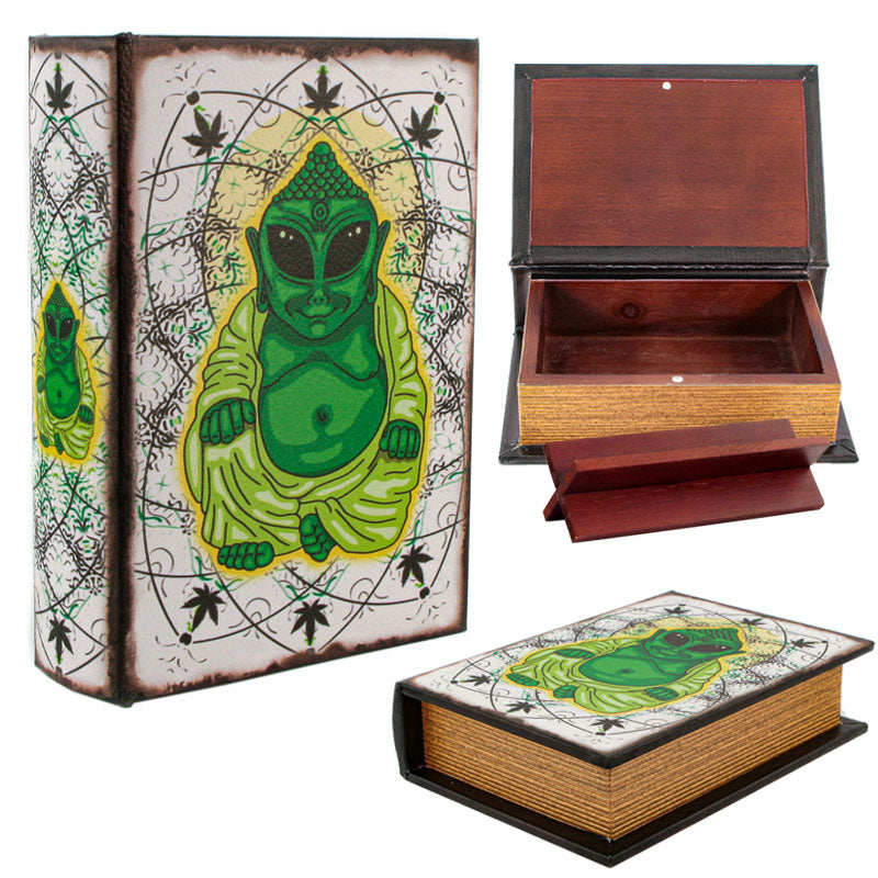 Wooden Stash Book ALIEN BUDDHA Accessory x 1