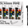 Long 10cm Metal Pipe With Screen Skull Assorted Colour x 24 SS-0552