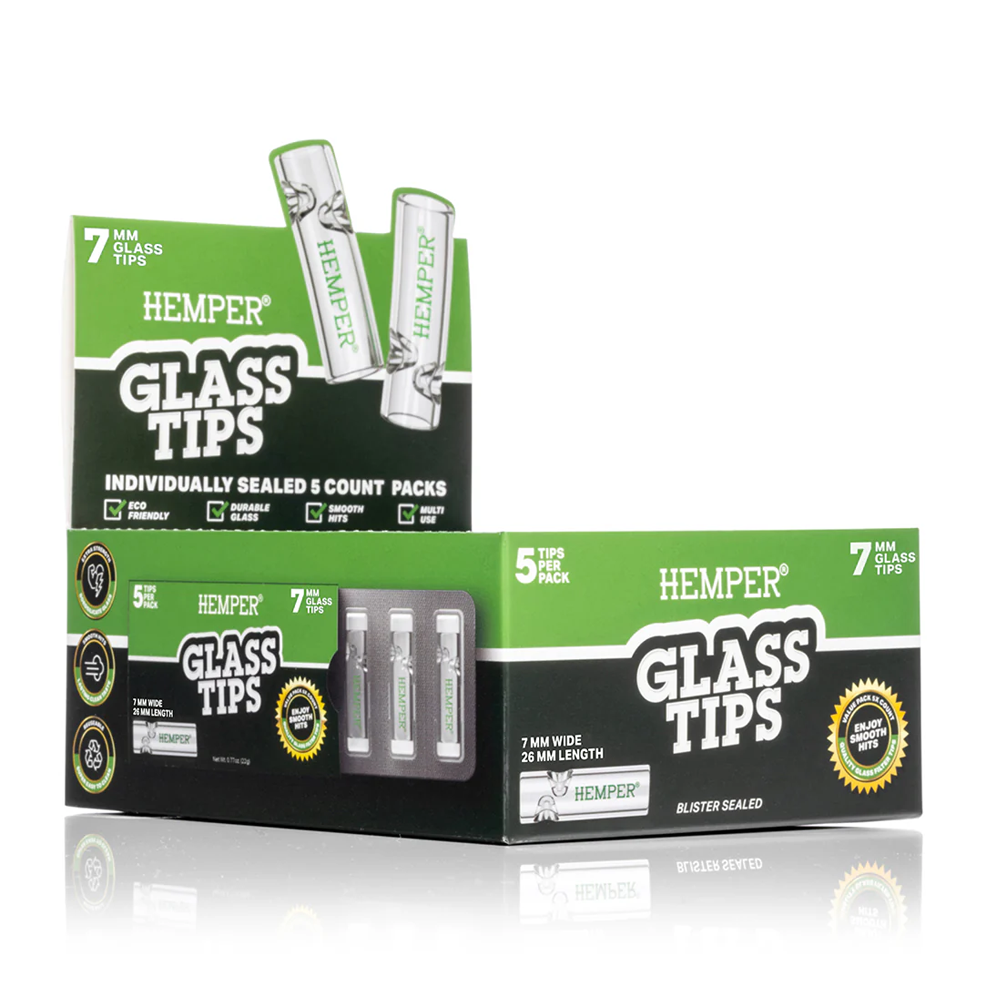 Hemper Glass Filter Tips 7mm 5 Pack 10 packs per box (50 tips)