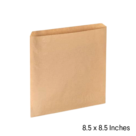 Kraft Brown Paper Bags - Strung - 8.5" x 8.5" - Pack of 1000