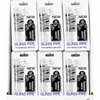 Clear Glass Pipe & Silver Screen x 24 pack
