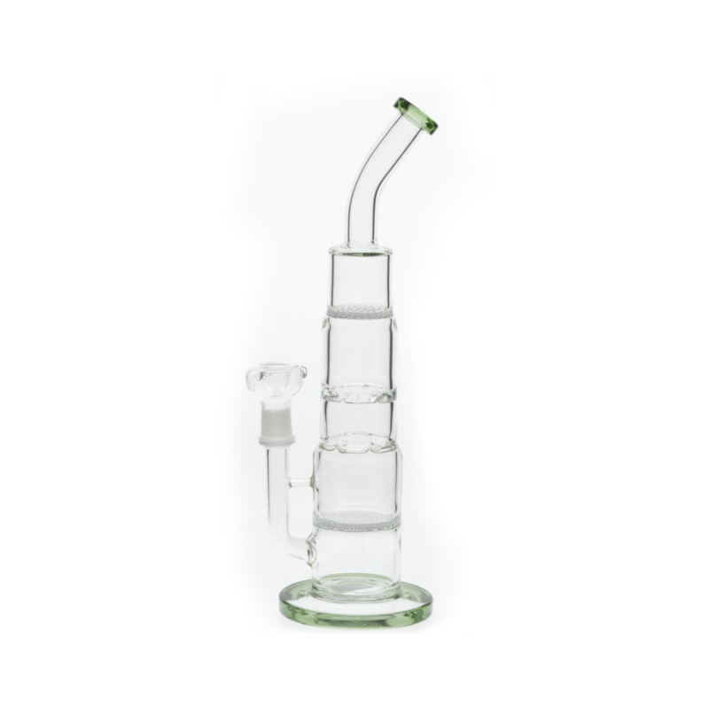 9.5” Bent Neck Dab Rig Honeycomb Percolator Assorted Colour 35cm