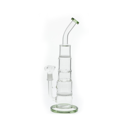 9.5” Bent Neck Dab Rig Honeycomb Percolator Assorted Colour 35cm