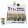 55mm Bamboo Lid Glass Storage Jars Airtight Glass Herb Storage Assorted SS-0750 - 12 jars in a tray