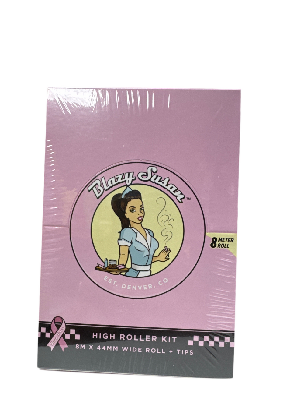 Blazy Susan High Roller Set 8m Paper Roll + 50 Tips  - Pink 16 pack