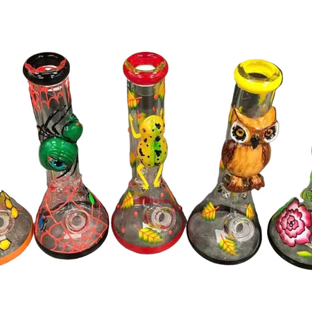 Beaker Glass Bong 3D-Wrap Owl 33cm x 1