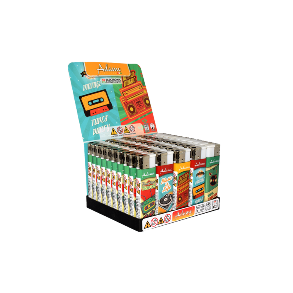 Adamo-Electronic-lighter-Retro-Music-50-PCS