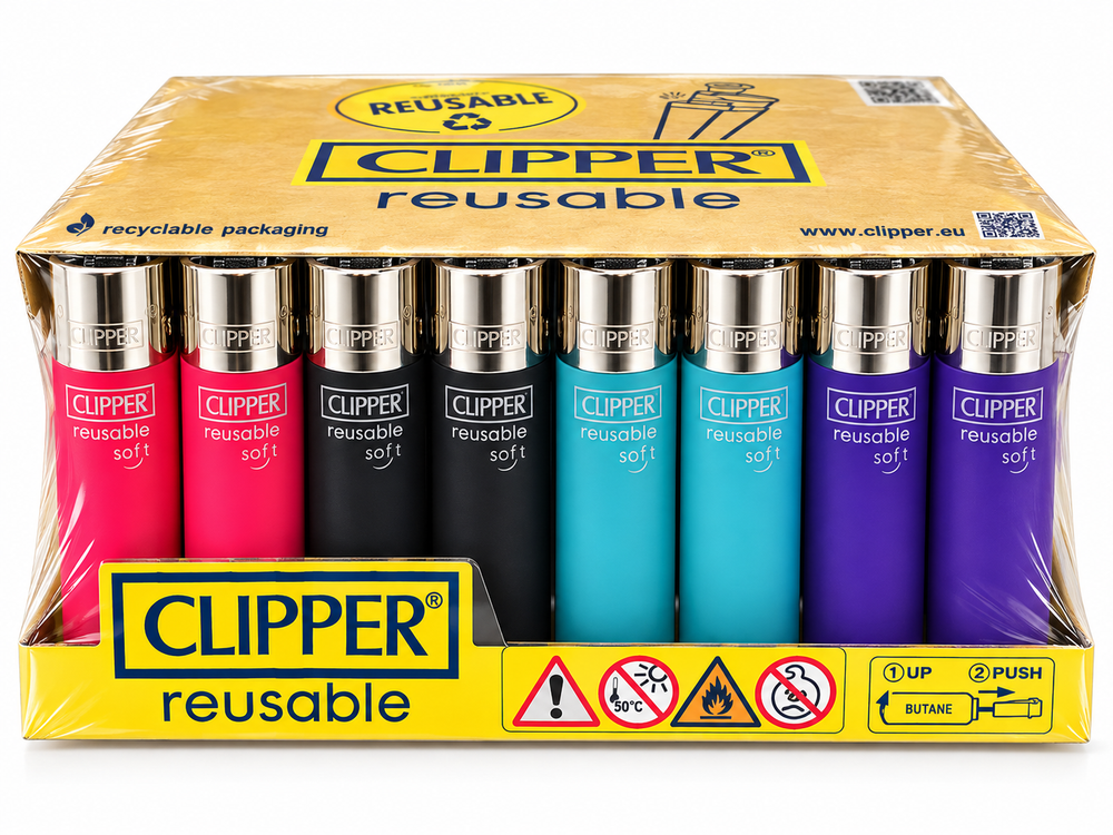 Best Seller Clipper Lighter SOFT TOUCH COLOURS CL2A2269UKH x 48 lighters