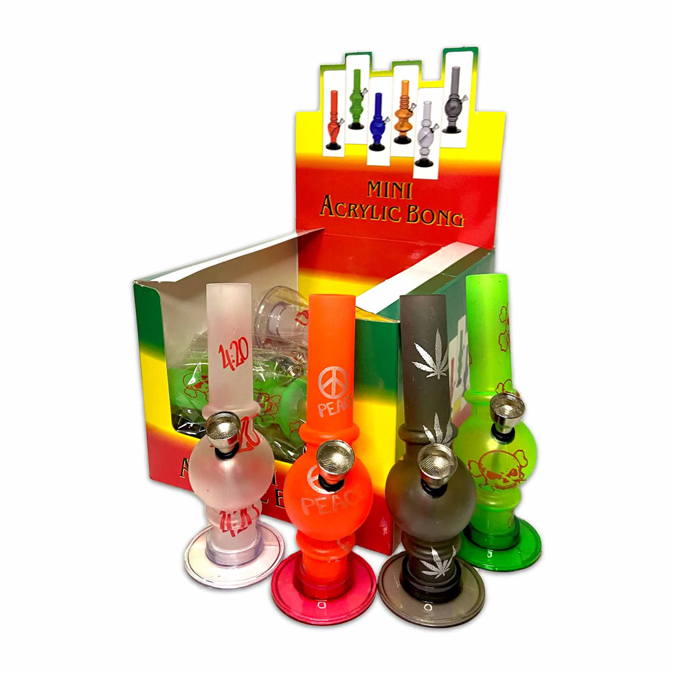 Quality Acrylic Bong Waterpipe Mini Assorted x 12
