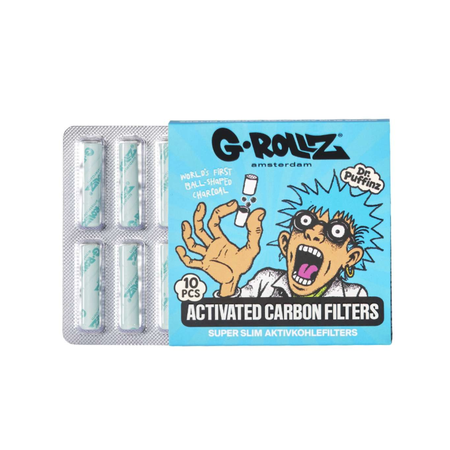 G-Rollz | Activated Carbon Filters Blue - 10 Tips per Pack Super Slim 6mm (24 Packs)
